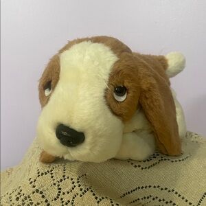 Plush Brown and Cream Basset Hound Stuffed Dog
